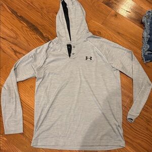 Under Armour Gray Hooded Long Sleeve Shirt Men’s Medium